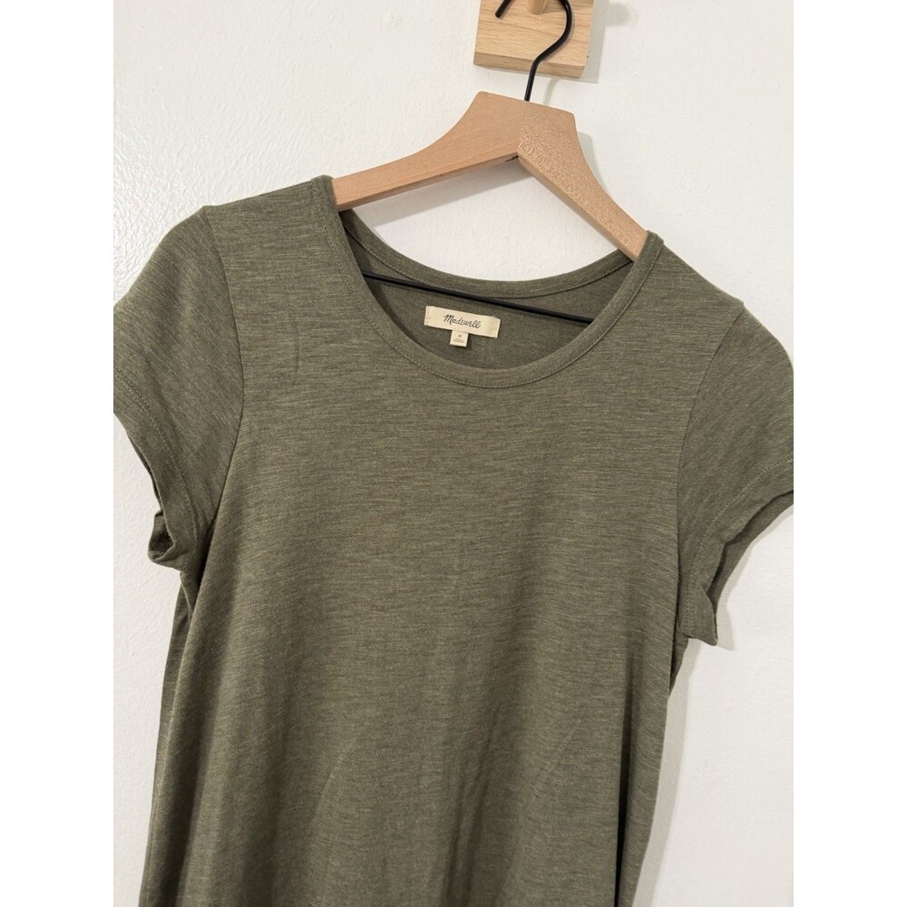 Madewell Green Midi SS Dress Hunter Green Viscose Casual Summer Size Medium - Picture 2 of 4